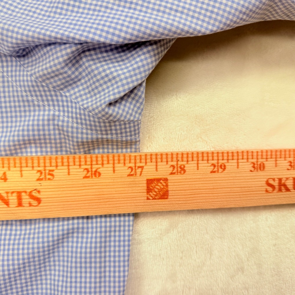 Lauren Ralph Lauren Mens Dress Shirt 18 36/37 Purple Gingham Classic Fit Stretch - Picture 13 of 15